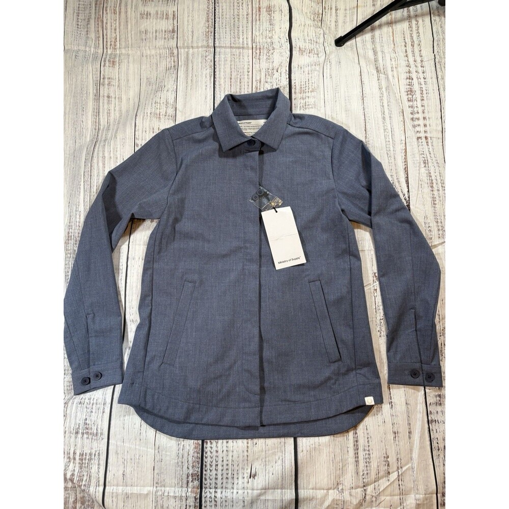 Ministry of Supply Jacket Womens 2XS Blue Velocity Shirt Jacket. New with Tags